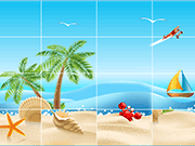 夏季海滩滑梯